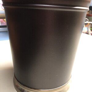 Brown Bronze Tone Threshold Metal Wastebasket 10" Height 9" Diameter